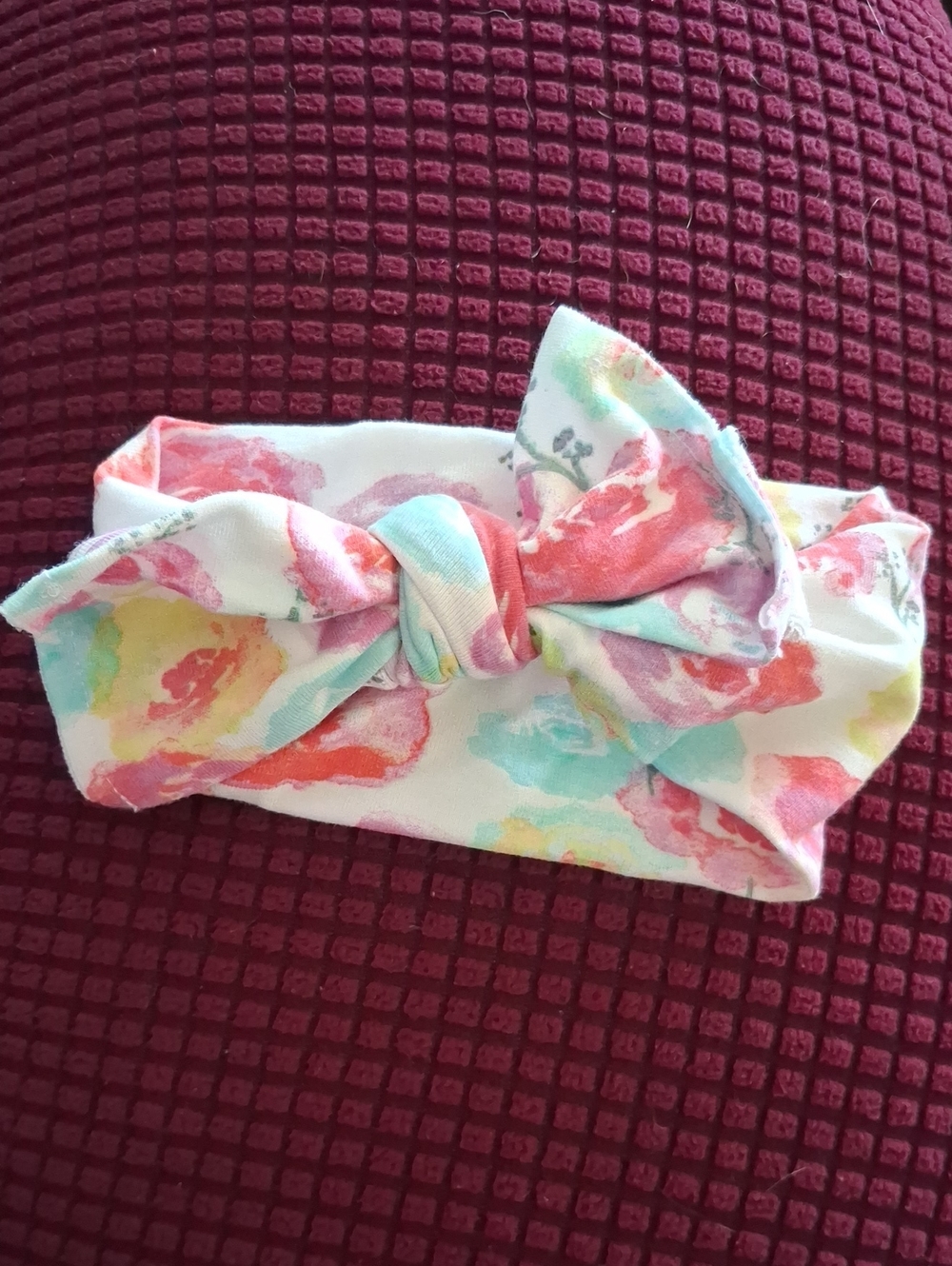 The Honest Company Multicolor Watercolor Floral Bow Headband - White Base